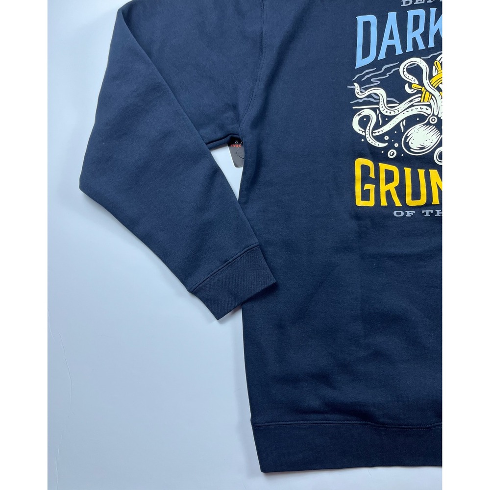 Dark Seas Grundens Great Depths Coastal Fleece Hoodie Navy Blue Mens L NWT - Picture 12 of 15